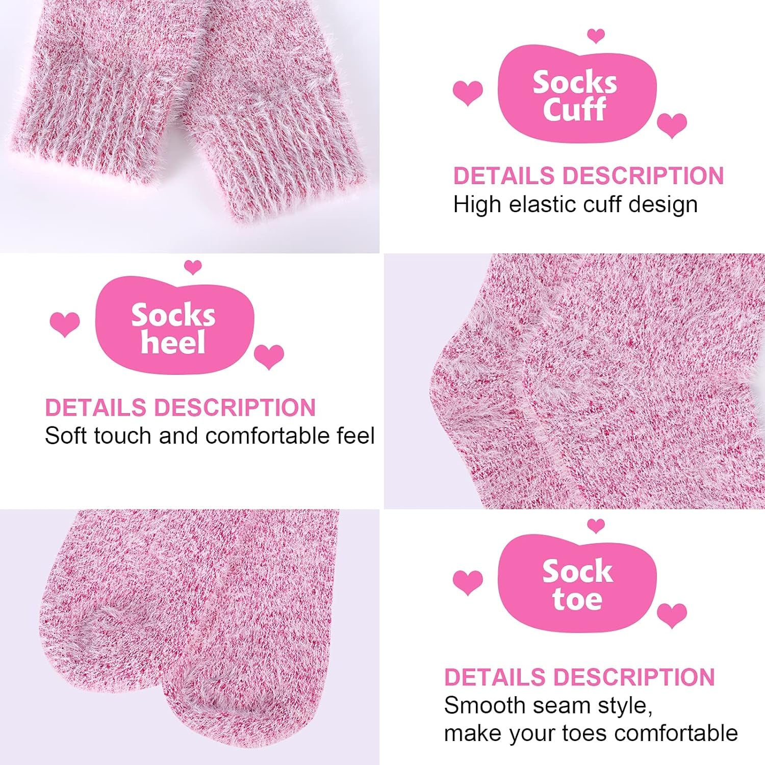 Ultimate Cozy Comfort: 5-Pack of Luxuriously Soft Fuzzy Socks for Women - Perfect Winter Gift!