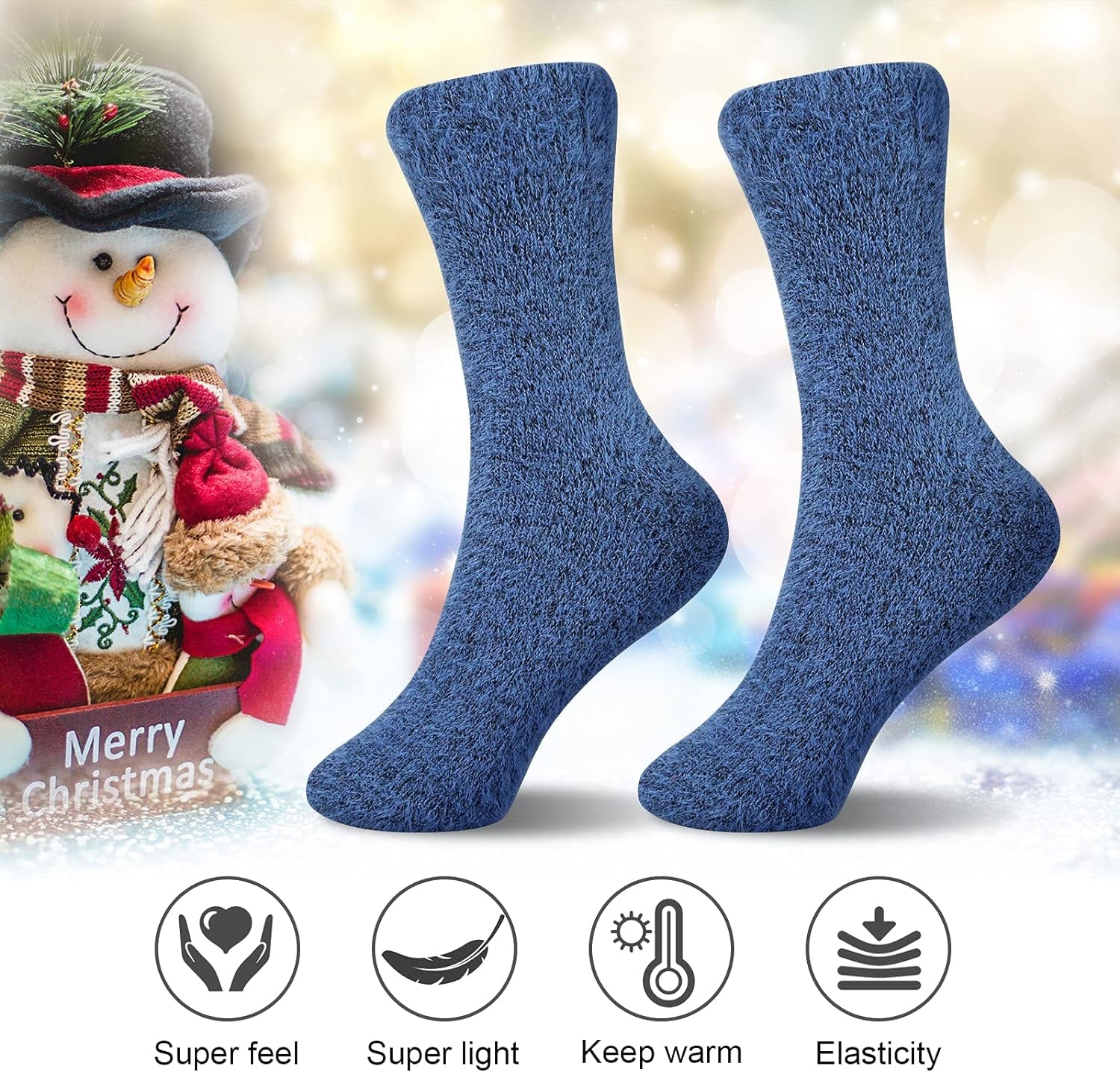 Ultimate Cozy Comfort: 5-Pack of Luxuriously Soft Fuzzy Socks for Women - Perfect Winter Gift!